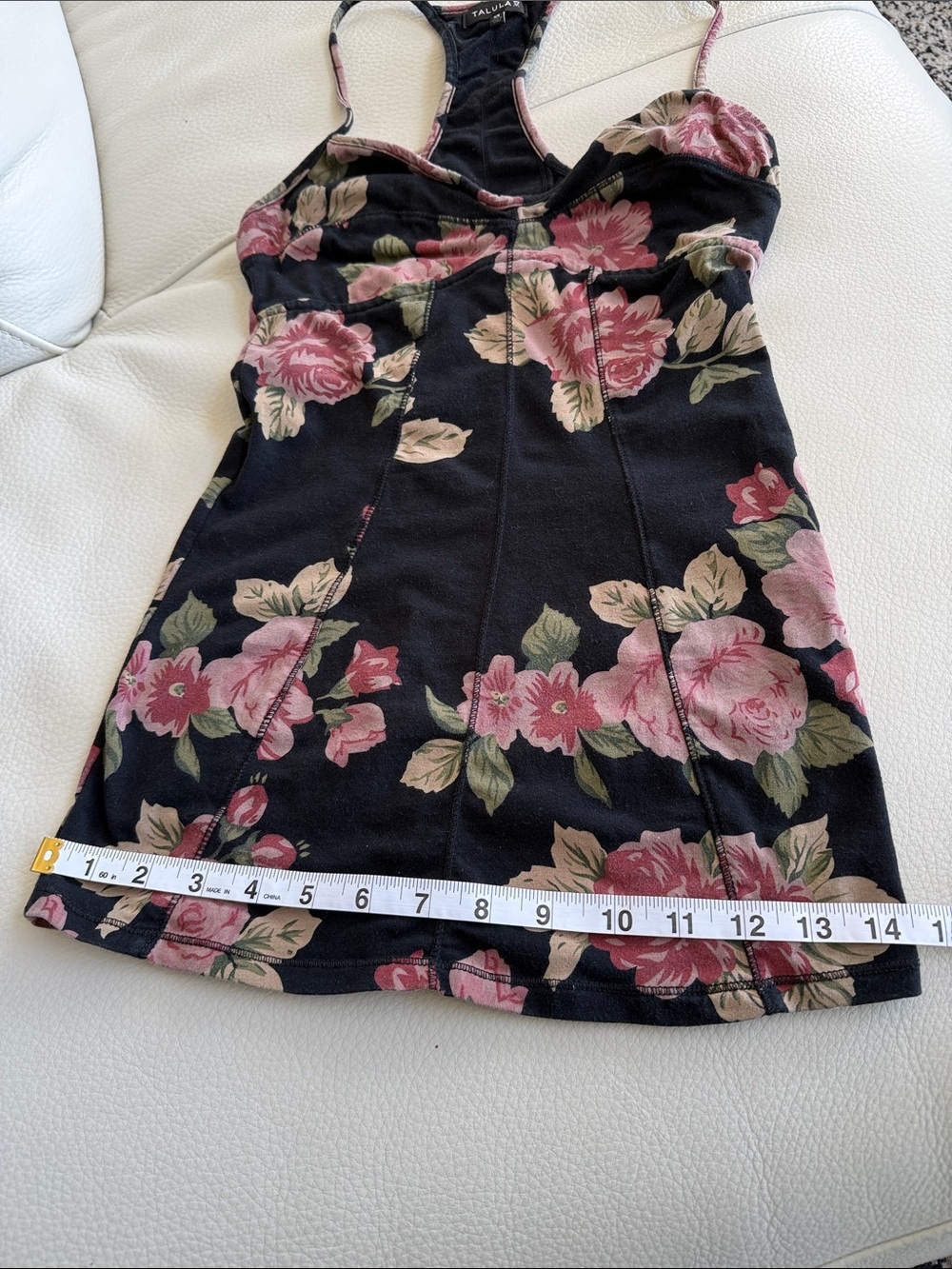 Talula Black Floral Racerback Tank with Pink Roses - Picture 6 of 8